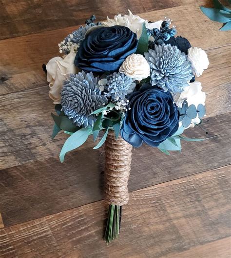 Navy Blue Flowers Bouquet Navy Blue – J & S Floral