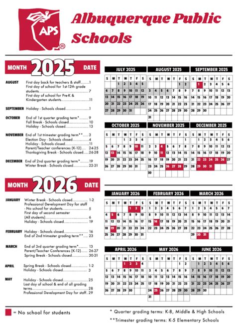 Albuquerque Public Schools Calendar 2025