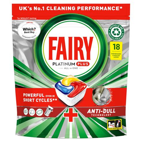 Fairy Platinum Plus Deep Clean Dishwasher Tablets (18 Piece ...