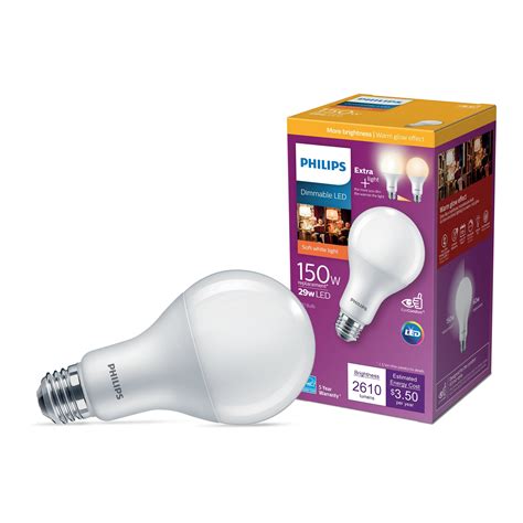 Philips LED 150-Watt A21 General Purpose Light Bulb, Frosted Soft White ...