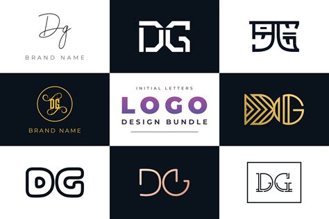 Set of collection Initial Letters DG Logo Design. 2964885 Vector Art at ...