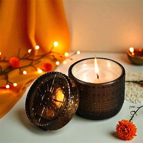 Oudh Scented Soy Wax Glass Votive Candle for Diwali Gifting | Glass Ja ...