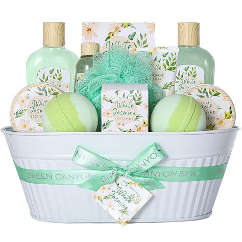 Buy Bath Spa Gift Baskets Women - 12 Pcs White Jasmine Bath Gift Sets ...