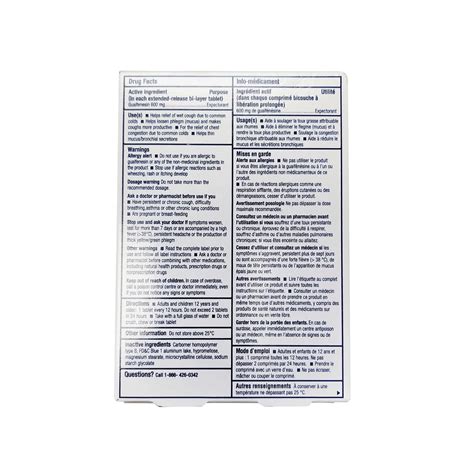 Mucinex Expectorant Tablets for Chest Congestion Guaifenesin 600mg (40 – beyondRx.ca (by 99 ...