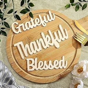 Cliths12 Pieces Thankful Grateful Blessed Wood Cutout Thankful Plate ...