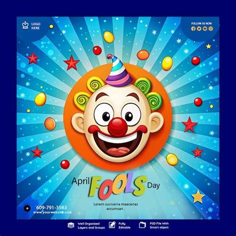 Realistic design april fools day april fools template | Premium PSD