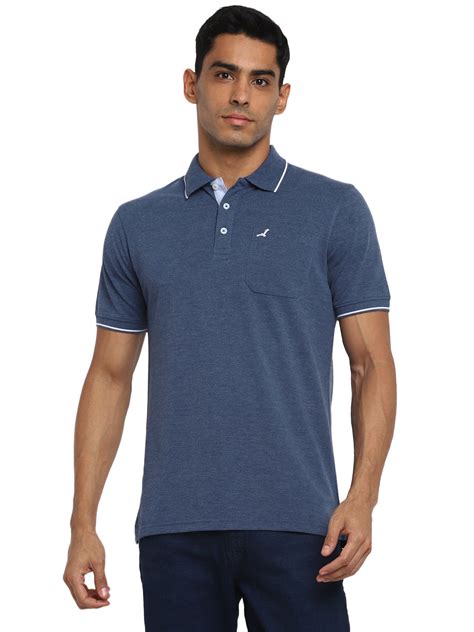Polo Collar T-Shirt for Men with Pocket - Blue Melange – American Crew ...