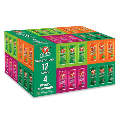 Buy Carabao Energy Drink Variety Pack, 12 x 330ml Cans Case, Low Calorie, Lower Sugar, Fizzy ...