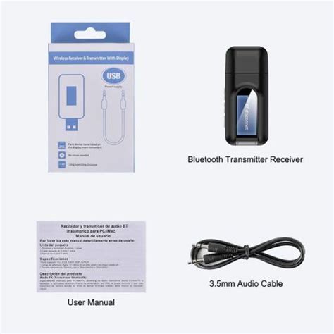 SEC TR 50 Bluetooth 5.0 Audio Transmitter Receiver with Display 2-in-1 ...