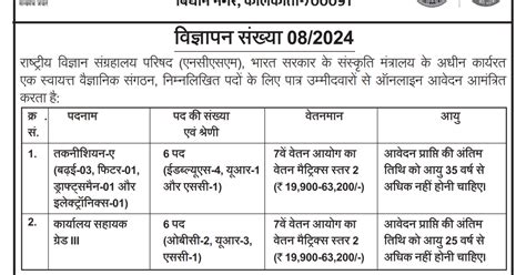 Recruitment of Office Assistant (Gr. III) and Technician A (Adv. No. 08 ...