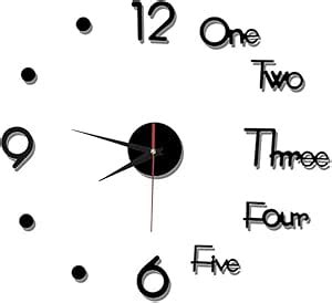 Buy NIYANETAIL Frameless 3D Wall Sticker Clock – DIY Silent Non-Ticking ...