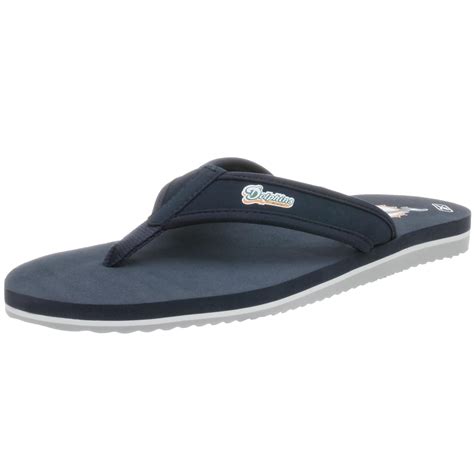 Reebok Men's NFL Summer Time Flip Flop,Navy/Aqua/Orange (Dolphins),4 M ...
