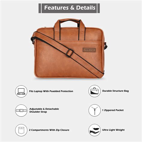 Lavie Sport 2 Compartments Executive Unisex Laptop Briefcase Bag Tan ...