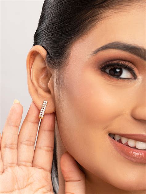 Prita by Priyaasi American Diamond Gold Plated Studs