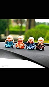Munk Budda Pack of 4 car Decor : Amazon.in: Car & Motorbike