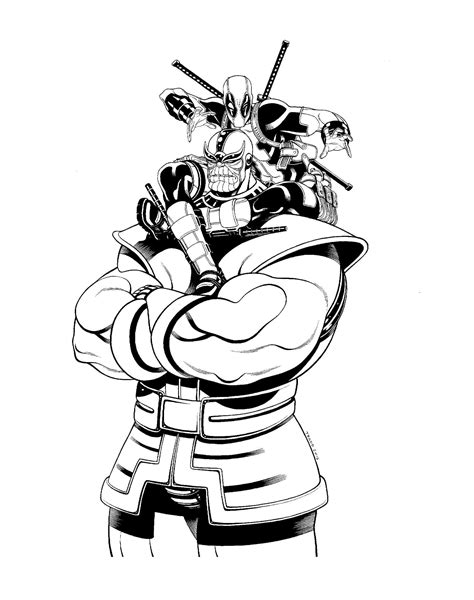 Deadpood and Thanos coloring page - Download, Print or Color Online for ...