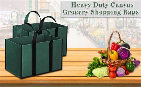 DAHSHA Grocery Canvas Bag Pack of 2 Super Strong Heavy Duty Milk Bag ...