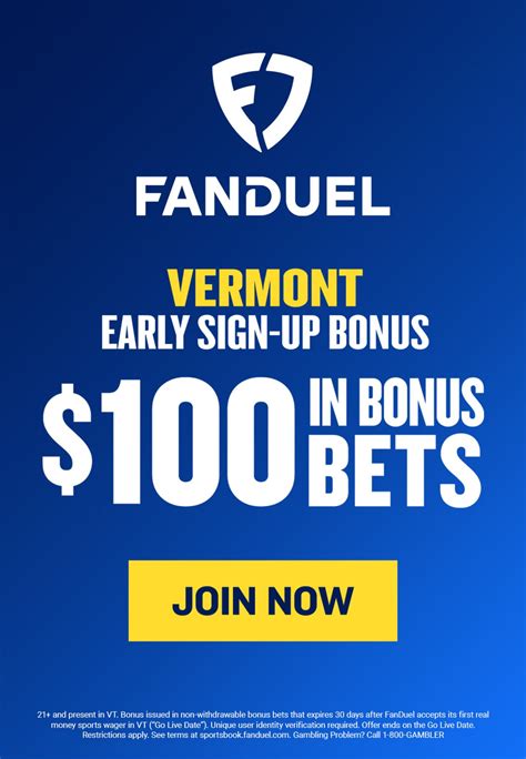 FanDuel Vermont's $300 promo code for early registration expires in 25 ...