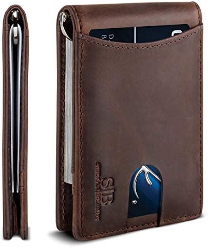 Buy serman brands Men's Leather RFID Blocking Bifold Slim Minimalist ...