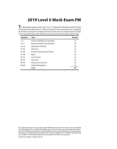 2019 CFA Level II Mock Exam A - Afternoon Session Review - Studocu