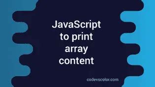 JavaScript Print Array 的图像结果