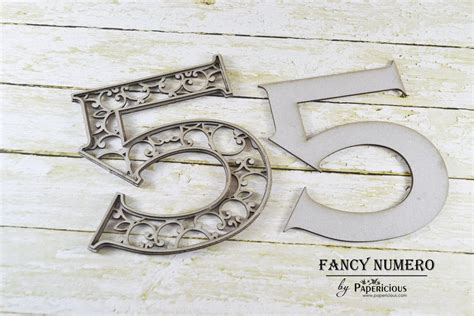 Number 5 (Five) - Laser Cut AlphaNumerals Chipboard (1.4mm)