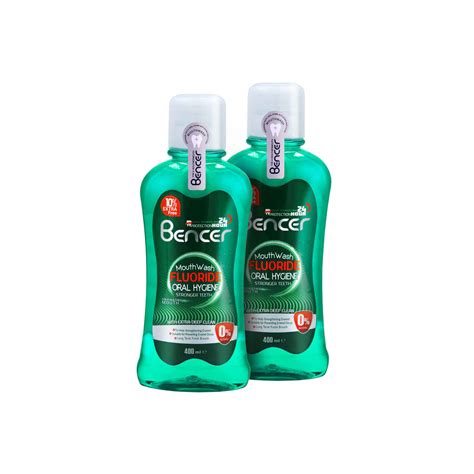 Bencer Fluoride Alcohol-Free Mouthwash - 400 ml ( Pack of 2 ) - ShopiPersia