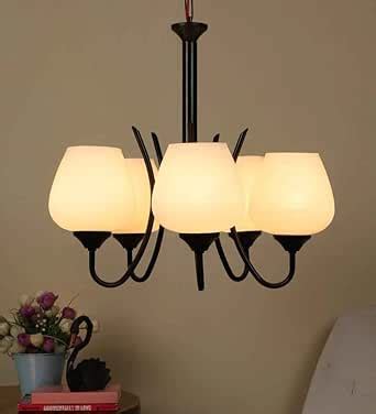 Buy kinis metal 6 Light American Design Black Jhoomar/Chandelier ...