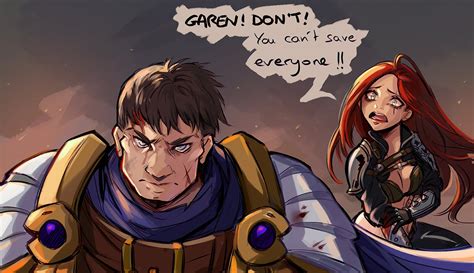 katarina and garen (league of legends) drawn by shinaa_(maddynshinaa ...