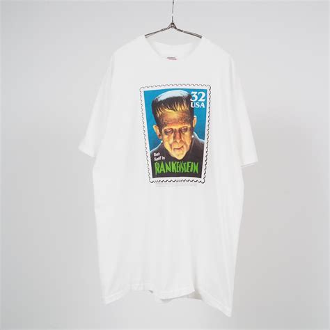 【Mint】90’s USPS FRANKENSTEIN monster stamps T-shirt XL/white USA製 ...