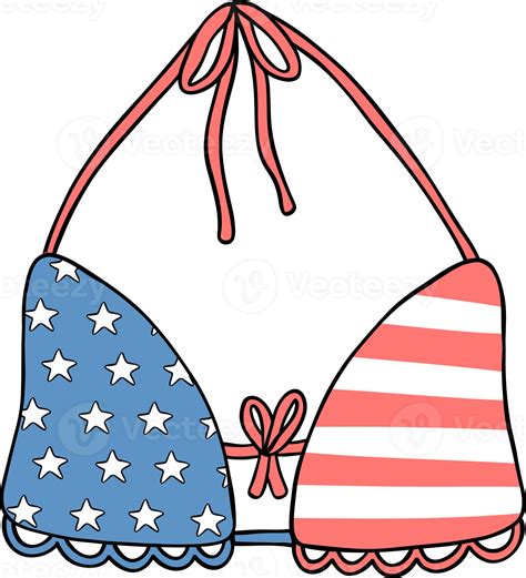 Retro Groovy 4th of July bikini beach Independence day festive cartoon ...