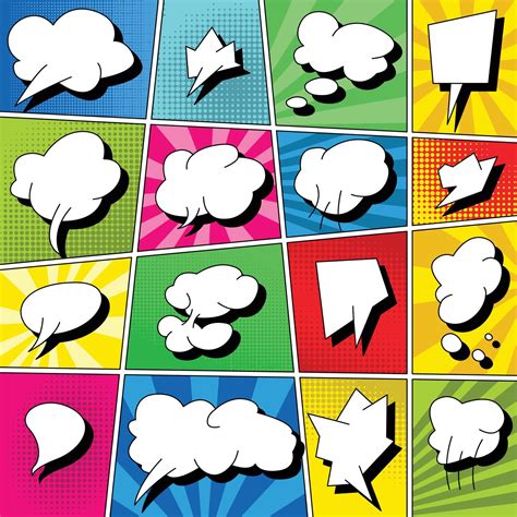 Comic page layout. Funny comics striped scrapbook page with smoke ...