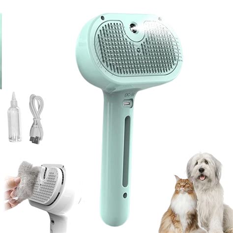 Plufura Dog Brush, 2025 Upgrade Pet Steam Brush for Dog & Cat, 3-In-1 ...