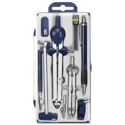 Buy Weibo Drawing 9Pc Geometry Set Aluminum Compass, Geometry Precision ...