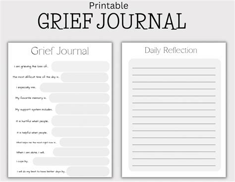 Printable Grief Journal | Healing Grief Workbook | Grief Processing ...