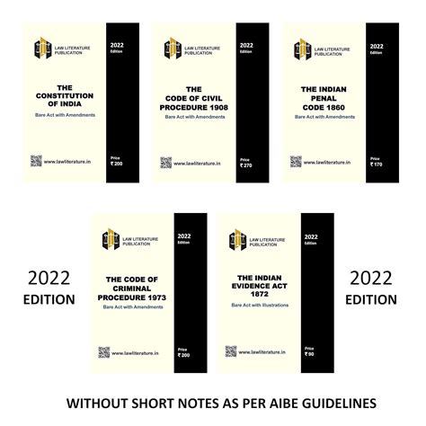 Buy 2022 Edition Combo of 5 Bare Acts Without Short Notes As per AIBE ...