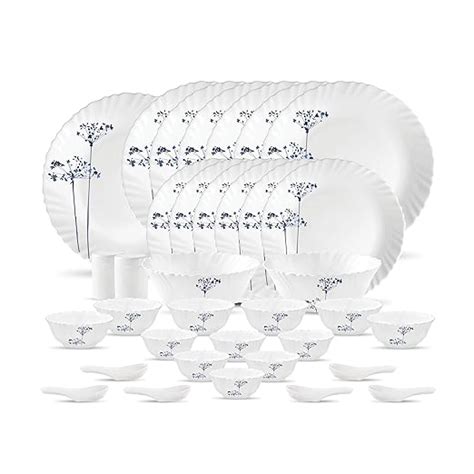 La Opala, Novo Collection, Opal Glass Dinner Set 35 pcs, Aqua Spray ...