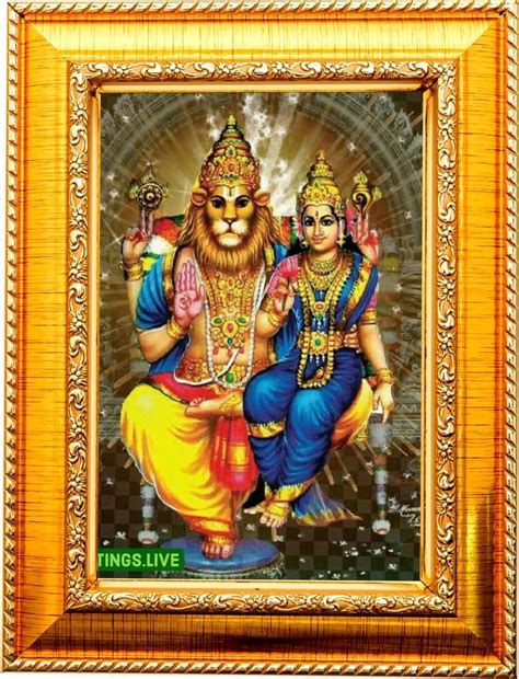Abi Groups Narasimha wooden god photo frame 13 * 10 inches A4 size wall ...