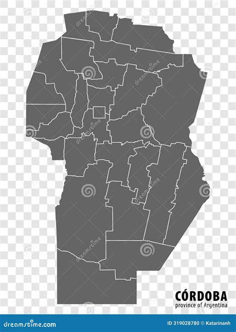 Mapa En Blanco De La Provincia De Cordoba. Provincia De Cordoba De ...