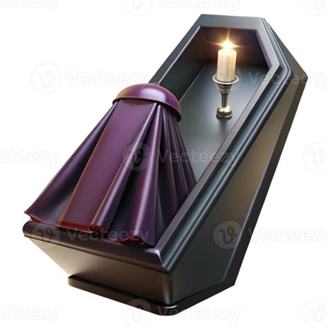 magnificent artistic A gothic coffin draped in black velvet, single ...