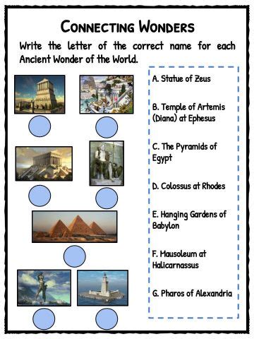 Wonders in the World Hand Out 的图像结果