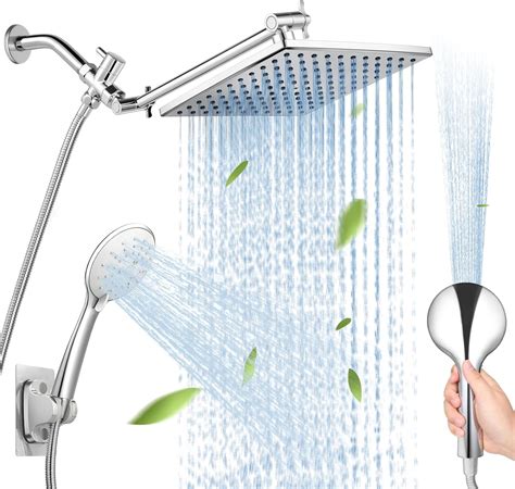 Regaderas para Baño, Rovtop 8" Combo de Regadera Cuadrada Alta Presion ...