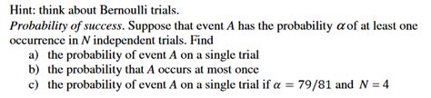 Image result for Bernoulli Trials Probability Questions