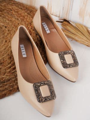 Buy ELLE Cream Women Slip On Ballerinas Online