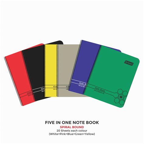 Spiral Note Book No.102, 200 Pages, (28.5cm x 20cm) (Multi-coloured pa ...