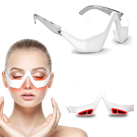 Under Eyes Red Light Therapy Massager Glasses,Microcurrent Eye face led red light Beauty Device ...