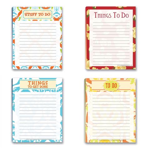 Buy Vintage Notepads - 4 To Do List Assorted Notepads - Reminder Lists ...
