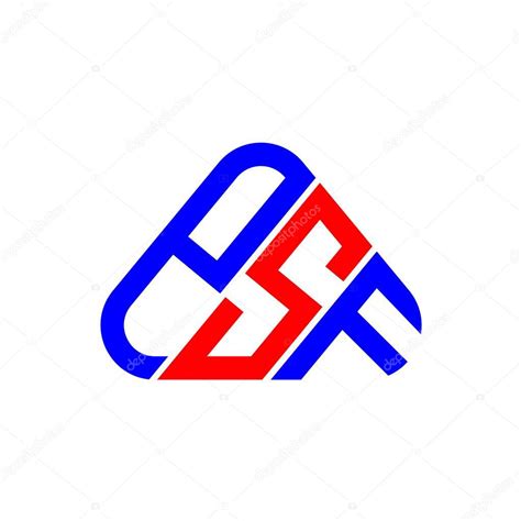 Diseño creativo del logotipo de la letra de P S F con gráfico vectorial ...