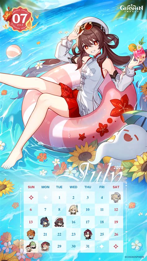 Genshin Impact July Calendar Wallpapers | Genshin Impact Guides and News