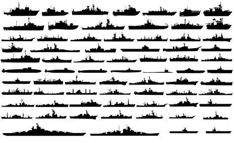 Silhouette Of Us Navy Ships